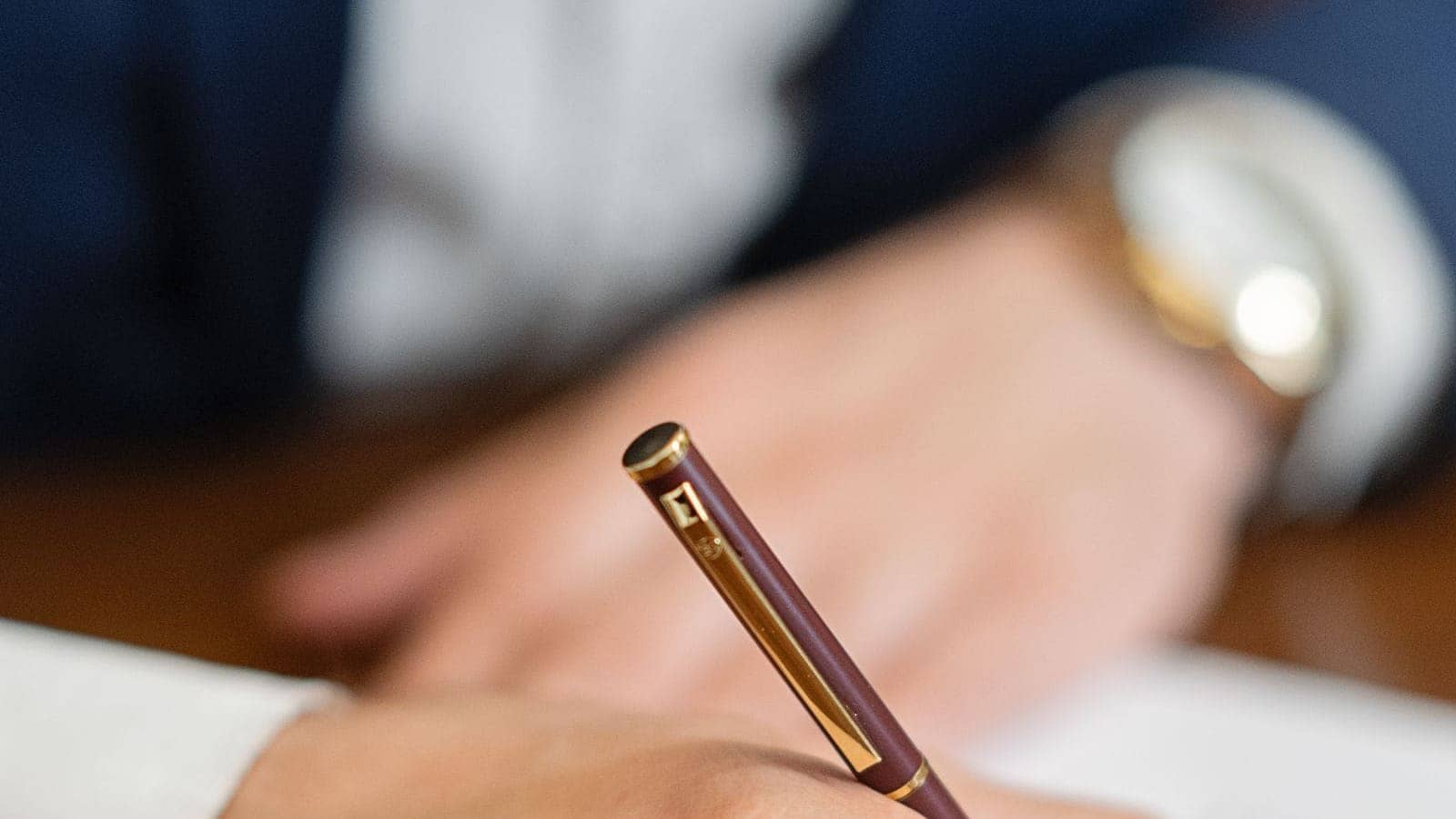 Person signing a document